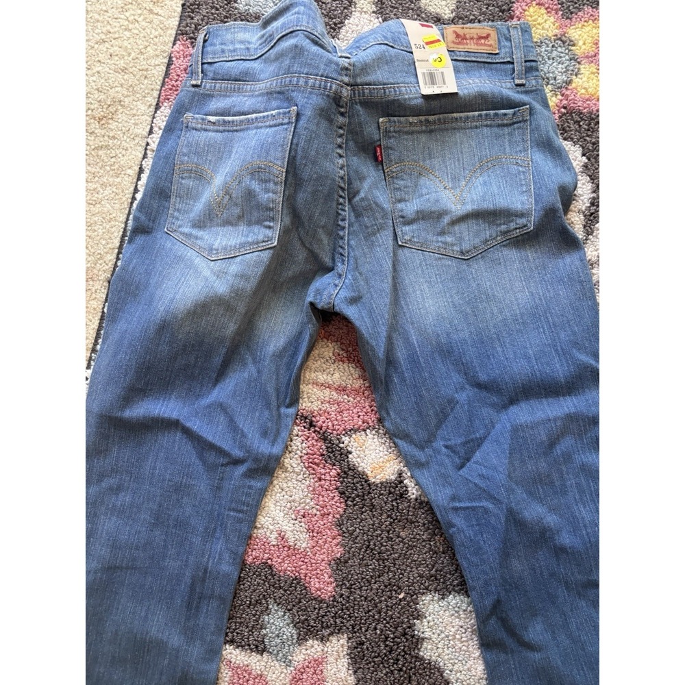 Levis Superlow 524 Bootcut Jeans Womens  11 Reg Blue Med Wash X30 NWT